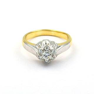 Brillantring aus 585 Gelbgold, nachhaltiger second hand Schmuck perfekt aufgearbeitet