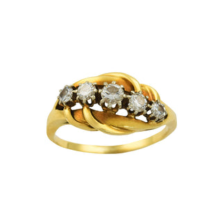 Brillantring aus 585 Gelbgold, nachhaltiger second hand Schmuck perfekt aufgearbeitet