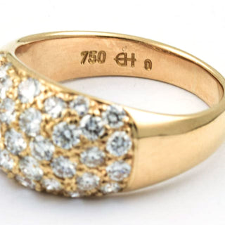 Brillantring aus 750 Gelbgold, nachhaltiger second hand Schmuck perfekt aufgearbeitet
