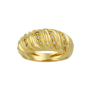 Brillantring aus 750 Gelbgold, nachhaltiger second hand Schmuck perfekt aufgearbeitet