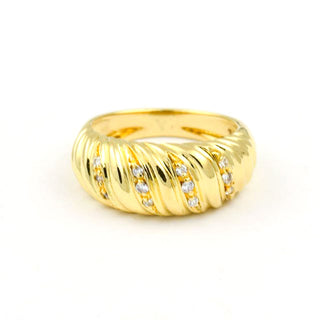 Brillantring aus 750 Gelbgold, nachhaltiger second hand Schmuck perfekt aufgearbeitet