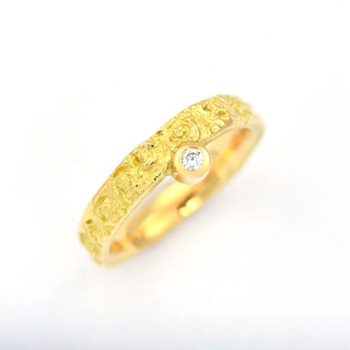 Brillantring aus 750 Gelbgold, nachhaltiger second hand Schmuck perfekt aufgearbeitet