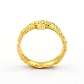 Brillantring aus 750 Gelbgold, nachhaltiger second hand Schmuck perfekt aufgearbeitet