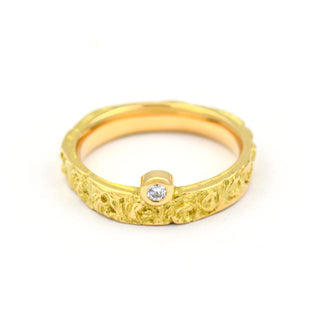 Brillantring aus 750 Gelbgold, nachhaltiger second hand Schmuck perfekt aufgearbeitet