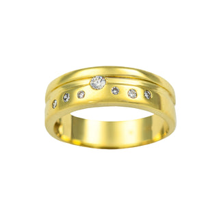 Brillantring aus 585 Gelbgold, nachhaltiger second hand Schmuck perfekt aufgearbeitet