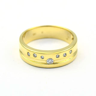 Brillantring aus 585 Gelbgold, nachhaltiger second hand Schmuck perfekt aufgearbeitet