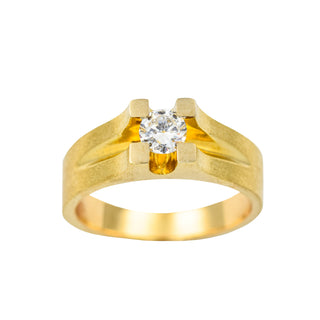 Brillantring aus 750 Gelbgold, nachhaltiger second hand Schmuck perfekt aufgearbeitet