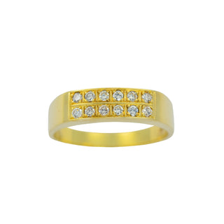 Brillantring aus 585 Gelbgold, nachhaltiger second hand Schmuck perfekt aufgearbeitet