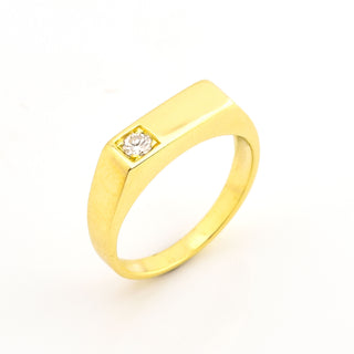 Brillantring aus 585 Gelbgold, nachhaltiger second hand Schmuck perfekt aufgearbeitet