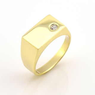 Brillantring aus 585 Gelbgold, nachhaltiger second hand Schmuck perfekt aufgearbeitet