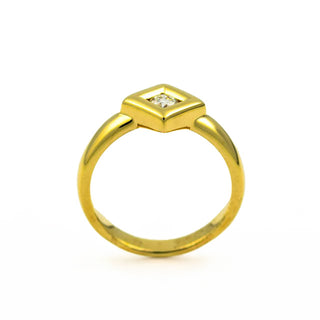 Brillantring aus 585 Gelbgold, nachhaltiger second hand Schmuck perfekt aufgearbeitet