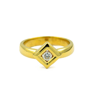 Brillantring aus 585 Gelbgold, nachhaltiger second hand Schmuck perfekt aufgearbeitet
