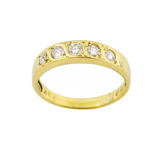 Brillantring aus 585 Gelbgold, nachhaltiger second hand Schmuck perfekt aufgearbeitet