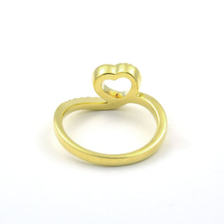 Brillantring Herz aus 585 Gelbgold, nachhaltiger second hand Schmuck perfekt aufgearbeitet