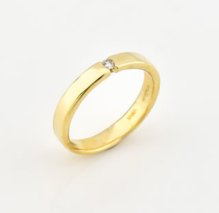 Quinn Brillantring aus 585 Gelbgold, nachhaltiger second hand Schmuck perfekt aufgearbeitet