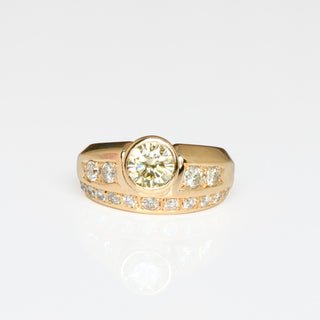 Brillantring aus 585 Gelbgold mit Diamant, nachhaltiger second hand Schmuck perfekt aufgearbeitet