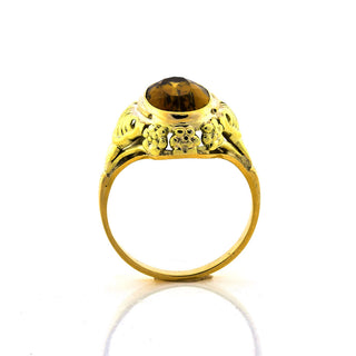 Ring aus 585 Gelbgold mit Citrin, nachhaltiger second hand Schmuck perfekt aufgearbeitet