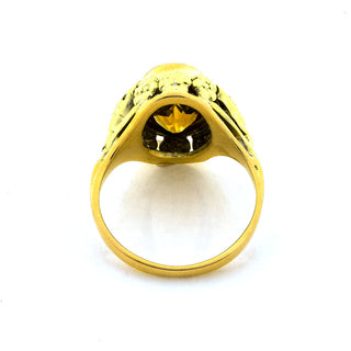 Ring aus 585 Gelbgold mit Citrin, nachhaltiger second hand Schmuck perfekt aufgearbeitet