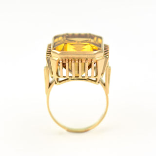 Ring aus 585 Gelbgold mit Citrin, nachhaltiger second hand Schmuck perfekt aufgearbeitet