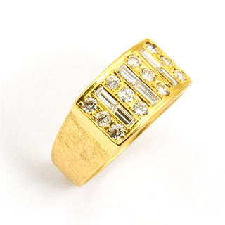 Ring aus 585 Gelbgold mit Diamant und Brillant, nachhaltiger second hand Schmuck perfekt aufgearbeitet