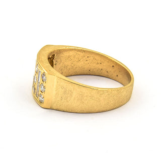 Ring aus 585 Gelbgold mit Diamant und Brillant, nachhaltiger second hand Schmuck perfekt aufgearbeitet