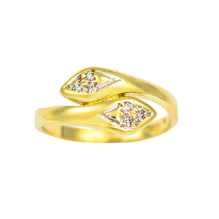 Diamantring Schlangen aus 585 Gelbgold, nachhaltiger second hand Schmuck perfekt aufgearbeitet