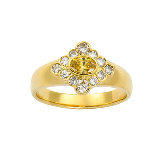 Diamantring aus 750 Gelbgold mit Brillant, nachhaltiger second hand Schmuck perfekt aufgearbeitet