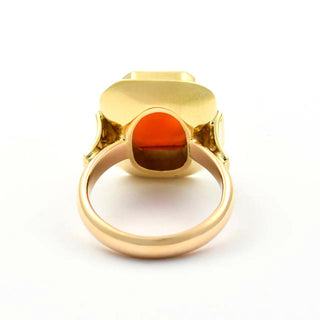 Ring aus 585 Gelbgold mit Kamee/Gemme, nachhaltiger second hand Schmuck perfekt aufgearbeitet