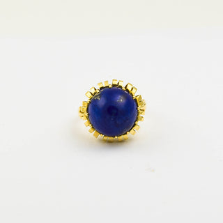 Ring aus 585 Gelbgold mit Lapislazuli, nachhaltiger second hand Schmuck perfekt aufgearbeitet