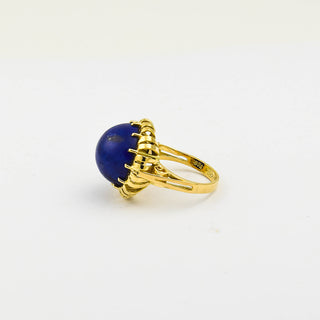 Ring aus 585 Gelbgold mit Lapislazuli, nachhaltiger second hand Schmuck perfekt aufgearbeitet