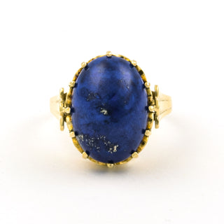 Ring aus 585 Gelbgold mit Lapislazuli, nachhaltiger second hand Schmuck perfekt aufgearbeitet