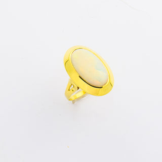 Ring aus 585 Gelbgold mit Opal, nachhaltiger second hand Schmuck perfekt aufgearbeitet