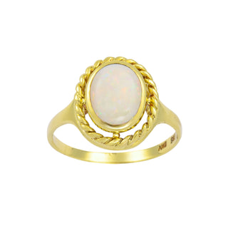 Ring aus 585 Gelbgold mit Opal, nachhaltiger second hand Schmuck perfekt aufgearbeitet