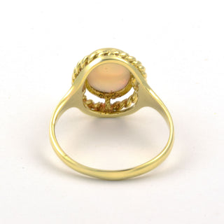 Ring aus 585 Gelbgold mit Opal, nachhaltiger second hand Schmuck perfekt aufgearbeitet