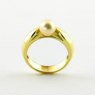 Perlring aus Gelbgold, nachhaltiger second hand Schmuck perfekt aufgearbeitet