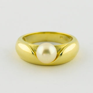 Perlring aus Gelbgold, nachhaltiger second hand Schmuck perfekt aufgearbeitet