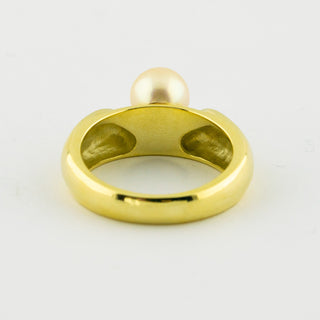 Perlring aus Gelbgold, nachhaltiger second hand Schmuck perfekt aufgearbeitet