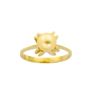 Ring aus 585 Gelbgold mit Perle, nachhaltiger second hand Schmuck perfekt aufgearbeitet