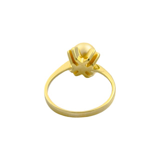 Ring aus 585 Gelbgold mit Perle, nachhaltiger second hand Schmuck perfekt aufgearbeitet