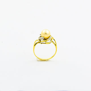 Ring aus 585 Gelbgold mit Perle, nachhaltiger second hand Schmuck perfekt aufgearbeitet
