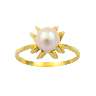 Perlenring aus 585 Gelbgold, nachhaltiger second hand Schmuck perfekt aufgearbeitet