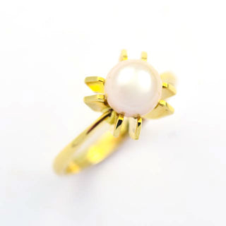 Perlenring aus 585 Gelbgold, nachhaltiger second hand Schmuck perfekt aufgearbeitet