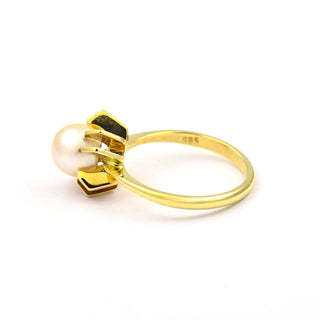 Perlenring aus 585 Gelbgold, nachhaltiger second hand Schmuck perfekt aufgearbeitet