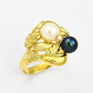 Perlenring aus 585 Gelbgold, nachhaltiger second hand Schmuck perfekt aufgearbeitet