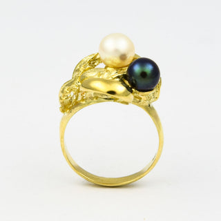 Perlenring aus 585 Gelbgold, nachhaltiger second hand Schmuck perfekt aufgearbeitet