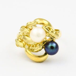 Perlenring aus 585 Gelbgold, nachhaltiger second hand Schmuck perfekt aufgearbeitet