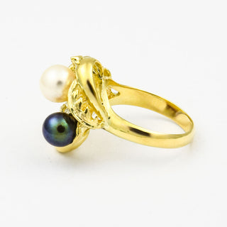 Perlenring aus 585 Gelbgold, nachhaltiger second hand Schmuck perfekt aufgearbeitet