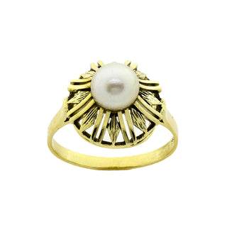 Perlenring aus 585 Gelbgold, nachhaltiger second hand Schmuck perfekt aufgearbeitet