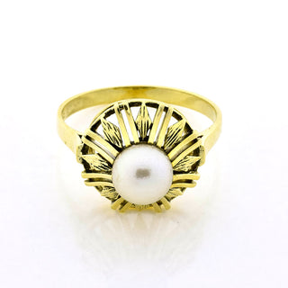 Perlenring aus 585 Gelbgold, nachhaltiger second hand Schmuck perfekt aufgearbeitet