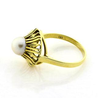 Perlenring aus 585 Gelbgold, nachhaltiger second hand Schmuck perfekt aufgearbeitet